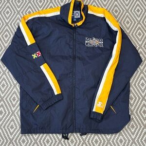 Vintage Starter Zip Up Windbreaker Super Bowl San Diego 1998 NFL Football Sz L